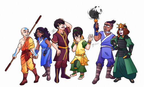 Avatar Gaang Sticker Pack of 6 Including: Suki and Katara From ATLA Sokka Zuko Toph Aang