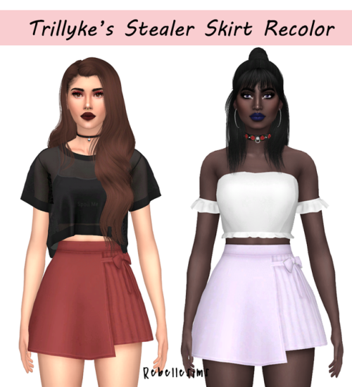 [TS4] Trillyke’s Stealer Skirt RecolourI’ve been really really busy with school and my school ends a