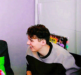 glittergradient:phil is clumsy and dan is endeared