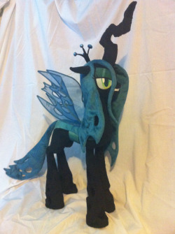 askflufflepuff:  My bleh month just got turned around and shot into space.Poor quality cellphone pics related. I’ve just received possibly the greatest Chrysalis plush ever made.This beautiful work of art was created by the very talented MakeItSew.I’m