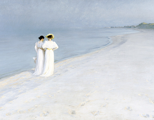 nataliedurmer:ART HISTORY MEME | [5/9] paintings; summer night on the south beach at skagen (1893)