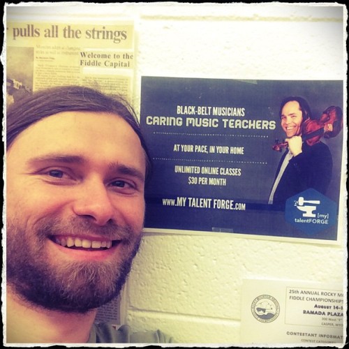 <p>#grandnationalchampion Tristan Clarridge knows how to take #selfieswithvi #weiser2015 #fiddle #fiddlecontest  (at Weiser High School)</p>