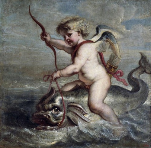 indigodreams:  elespleendeparis: Erasmus Quellinus II (1607-1678): Cupido navegando sobre un delfín, 1630. Museo Nacional del Prado. 