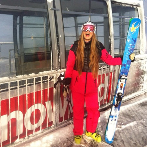 Our girl @sierraquitiquit looking happy at the Snowbird tram this morning! Photo: @juliancarr