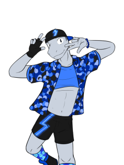 Shark dude in his dancing outfit.  His name