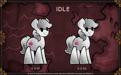 Here’s some of the new and improved pony animations for v. 0.02.