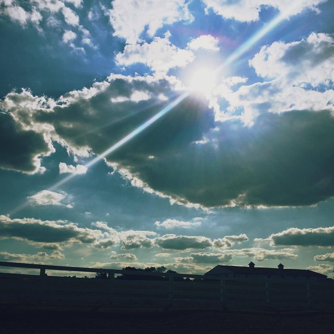 Just a little bit of my view on my ride home today. #cloud #sky #blue #green #farm #commute #country #newjersey