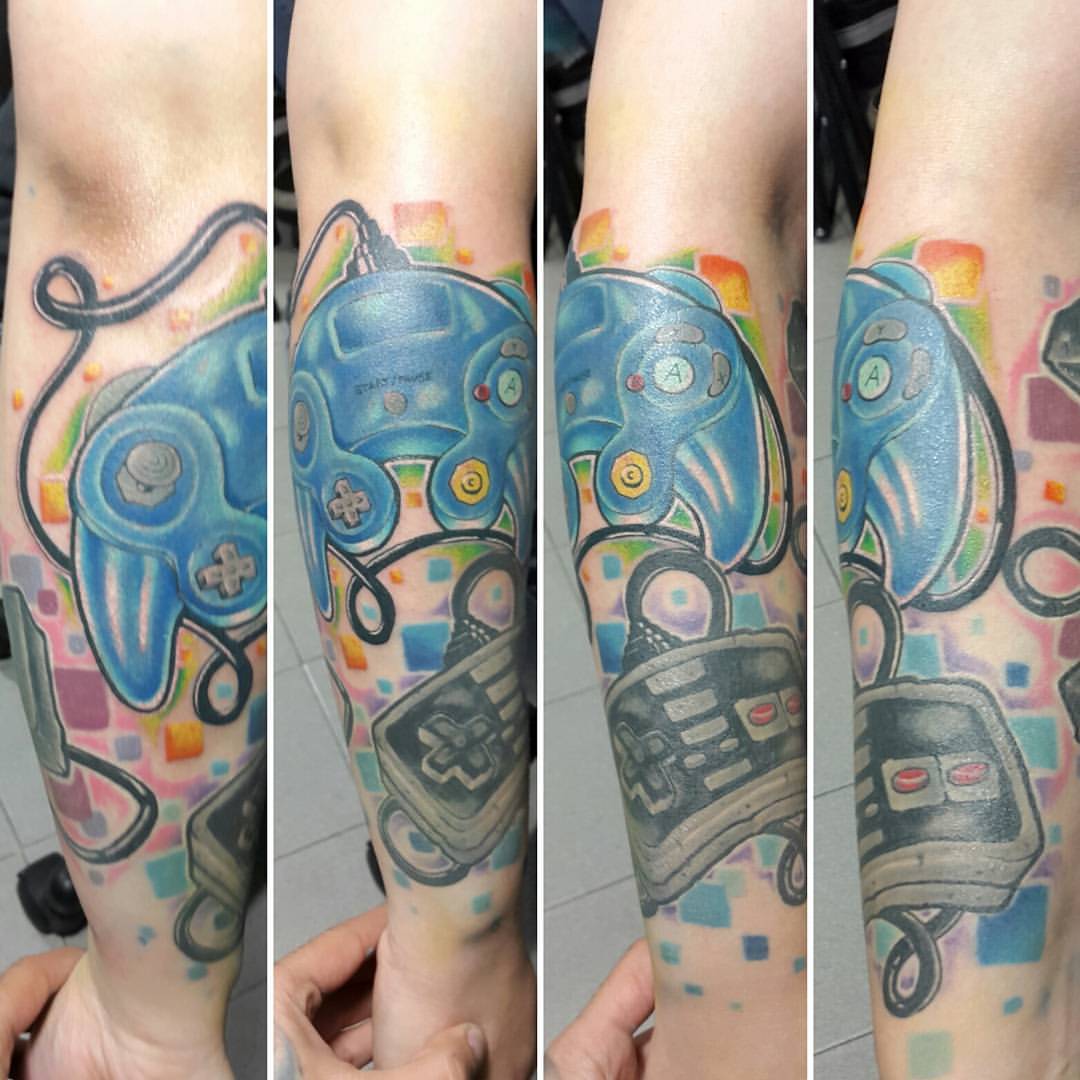 I thought you guys might like the tattoos I just got a few weeks ago  r Gamecube
