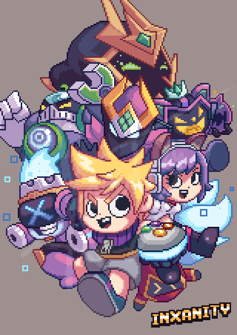 Just finished this League x Megaman piece on stream ^^ Thanks for watching guys https://www.twitch.tv/inxanityoce  #pixelart #leagueoflegends #megamaN