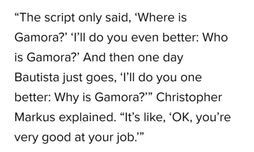 cheeseburgermikey:So, apparently the “Why is Gamora” is also improvisedI LOVE THIS WHOLE CAST