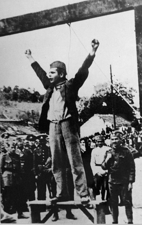As The Rope Was Put Around His Neck, Stjepan Filipović Raised His Arms And Shouted