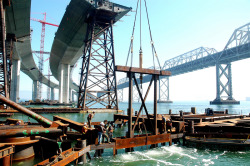 wired:  After 25 years as a boilermaker, shipfitter and welder, photographer Joseph Blum knows his way around construction sites. His remarkable photographs take us behind-the-scenes on the construction of the new eastern span of San Francisco’s bay