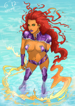 superheropinups:  Starfire - Sasha Gladysh