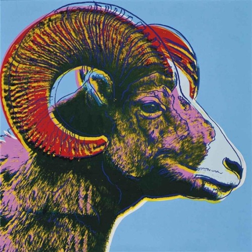 artist-andy-warhol:Bighorn Ram (Endangered Species), 1983, Andy Warholwww.wikiart.org/en/and