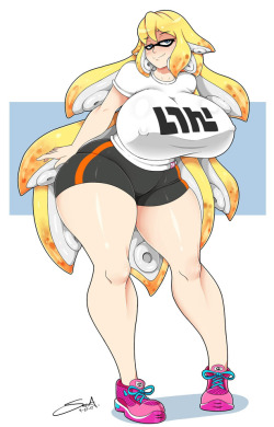 mehlewds: Commission for Internisla on Twitter of their OC, Isla, as an Inkling. This one was really fun to draw, and i got to practice some shading tricks. TWITTER 