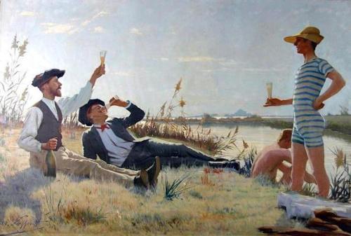 enchantemoimerlin:  Max Leenhardt (1853-1941)   Étudiants fêtant le 6e centenaire pr&eg
