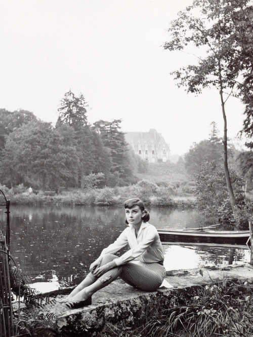 lostpolaroids:Audrey Hepburn during filming of the 1957 Allied Artists production Love in the Aftern