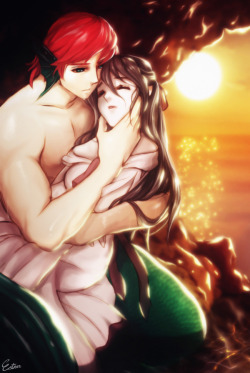 Esther-36:  Ariel  And Eric From Little Mermaid Used: Photoshop Cs 2My Art Roomhttp://Esther-Fan-World.deviantart.com/Be