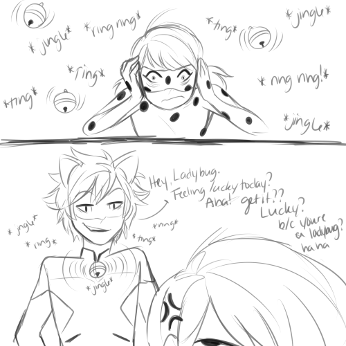 taylordraws:kitty bells are not very stealthy chat noir!!!