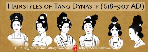 nannaia: Hairstyles of Tang Dynasty Women “In early Tang, hair ornaments were rather simple, 