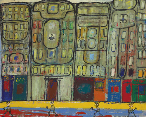 dead-molchun:Jean Dubuffet (1901-1985) Vue de Paris, quartiers résidentiels, 1944 (73 x 92 cm)