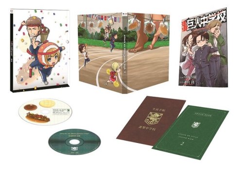 fuku-shuu:  Details for the first of three Shingeki! Kyojin Chuugakkou DVD/Blu-Ray volumes (With Eren & Mikasa as center subjects & covering episodes 1-4) have been unveiled! The collection also includes bonuses such as a special 40-page comic,