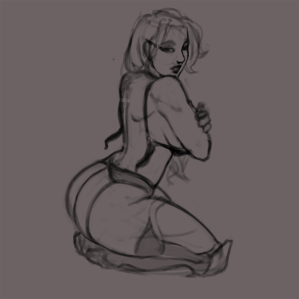 as some of you may know i am still struggeling drawing thick girls so istarted practing