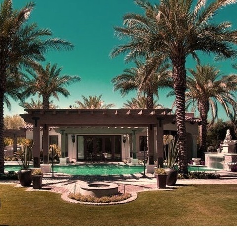Phoenix Natural PoolPool Fountain - Huge Transitional Backyard Brick And Rectangular Natural Pool Fountain
