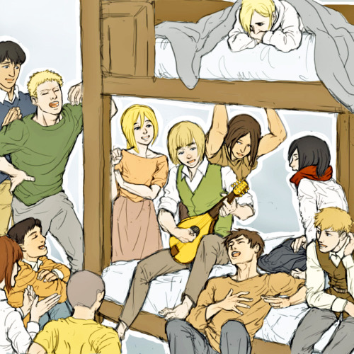 goldtectonic: i’ve never drawn so many people in one place in my life (they’re singing a