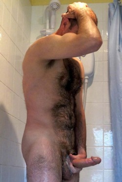 randydave69:  Hairy man strokes in shower! Dave Please reblog! PLEASE don’t follow ME if you are under 18! Dave Check my archive, many pics there are NEW to Tumblr! Over 11,100 pics! Bears, jocks, dads, vintage, military, etc.! http://randydave69.tumblr.c