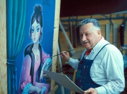 thehauntedmansiondisney:Disney Legend and Imagineer X Atencio with concept art for The Haunted Mansion.