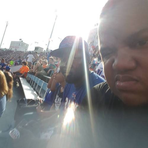 Me and my right hand @ the #BuffaloBills game wit our sons. #BillsMafia #FatherSonDay