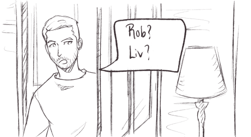 After A Day Of Winding Up Each Other. Aaron Comes Home To The Woolpack To Find Robert And Liv Asleep