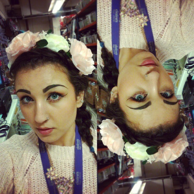 #me #self #selfie #mirrorselfie #braid #braidedhair #floralcrown #flowers #hairflower