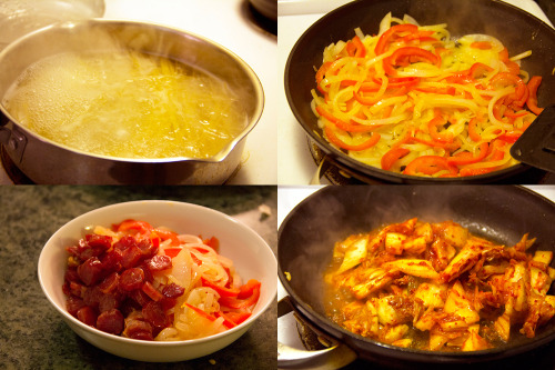lu-bikscube:   Kyungsoo’s Kimchi Spaghetti!Here’s the recipe for all exotics who’ve been wondering what kimchi spaghetti actually looks like/tastes like- make it yourself and try! It’s really similar to plain spaghetti, but the kimchi gives it