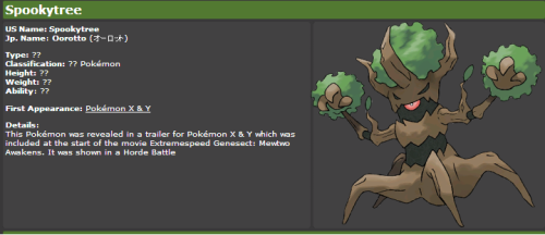 space-queer:  briannapiranha:  kagamihiiragi:  Spookytree has been added to serebii. so yeah it is real haha nerds  All I can think about are the trees that threw apples at Dorothy in The Wizard Of Oz  That’s exactly what I thought too.  except I’m