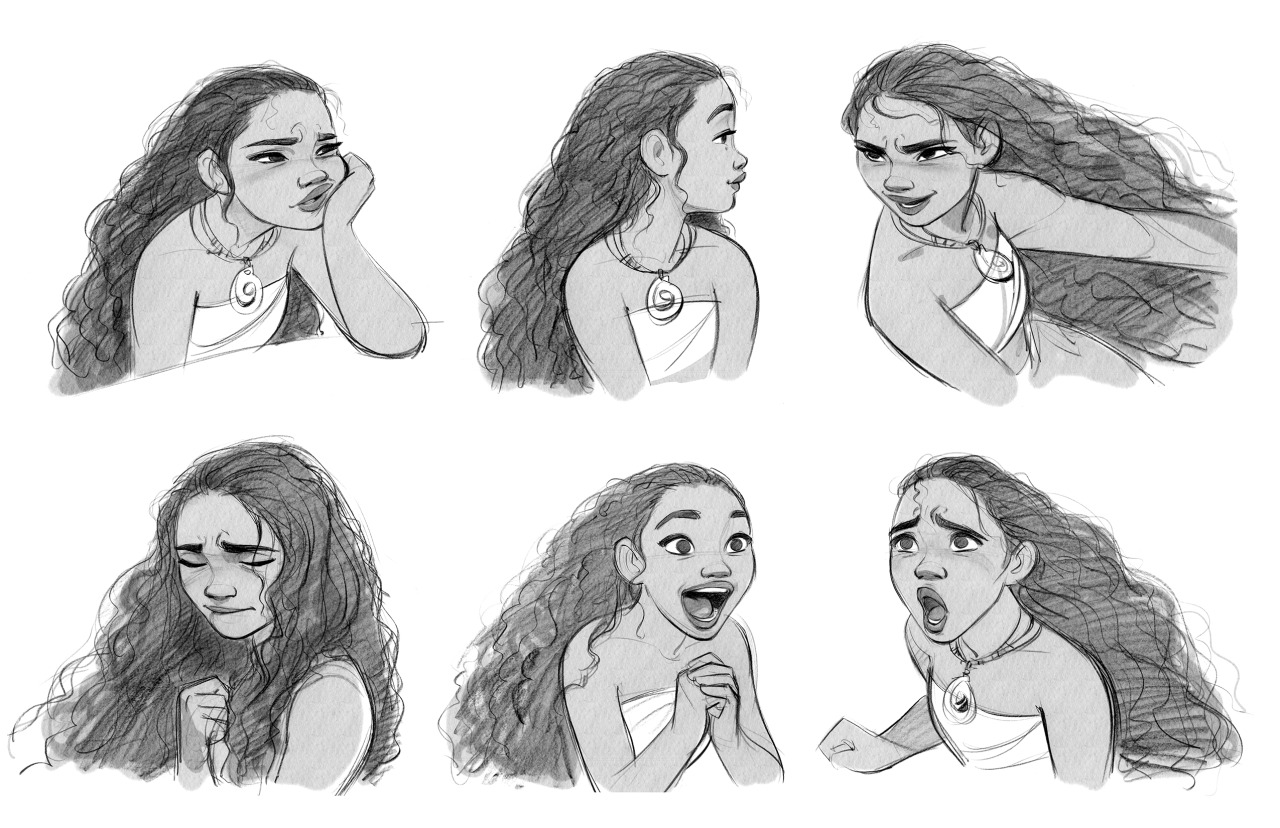 cosmoanimato: Moana facial expressions.                                         