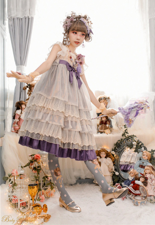 lolita-wardrobe:  New Release: 【-Angel’s Gift-】 Vintage #ClassicLolita JSK◆ Shopping Link >>> https://lolitawardrobe.com/baby-ponytail-angels-gift-vintage-classic-lolita-jsk_p4866.html