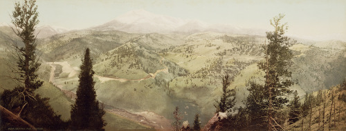 This beautiful photochrom print of Marshall Pass in Colorado features a sign of the changing times. 