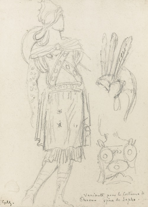 Costume design by Gustave Moreau for Phaon in Charles Gounod’s opera SaphoFrench, 19th centurypencil