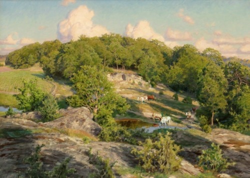 svenson777: Johan Krouthén “Dalsänka med betande kor” (Hollow with grazing cows) 1906