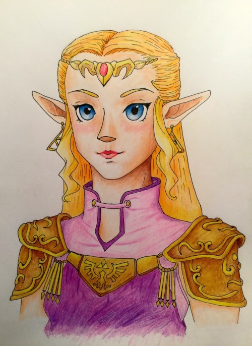 master-kenobi:I’ve been playing with this Princess Zelda portrait for a few days to practice colored