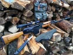 gunrunnerhell:  M76 An 8mm Mauser chambered rifle that is basically an AK on steroids. It fills the same role as the Russian SVD and Romanian PSL but is distinct in its own right. The optic issued and sold with these rifles is specifically cammed for