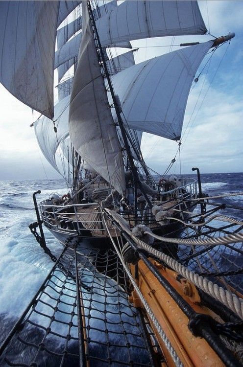 hms-surprise:  On the bowsprit 