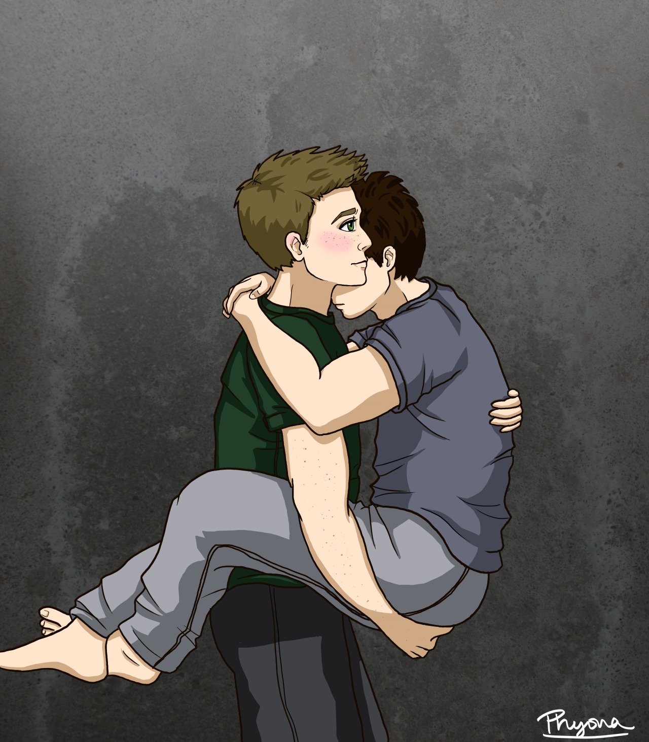 rageofthenerd:  In light of all the painful new destiel feels, I digitally redrew