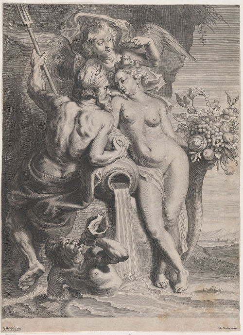 Neptune and Cybele by Pieter de Jode II (1640-74)