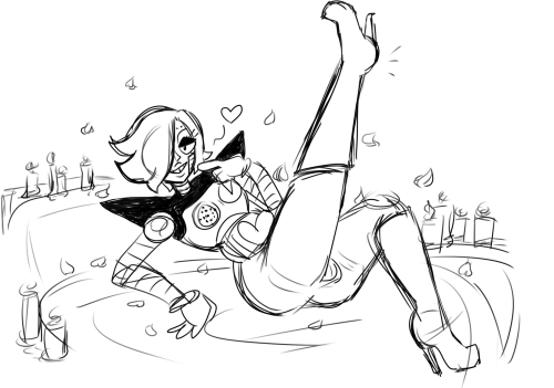 Another shitty mettaton wip, based on his newest blockbuster! Sorry Im trying to get good at heels….Bonus pic: