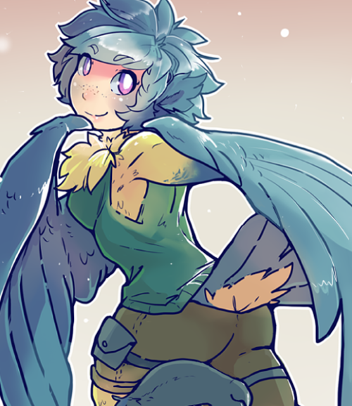 cibastion:  soupplz:  Cibastion’s harpy, Oak~  aaa this is so cute!! thank you Soup-chan I love it and her fluffy tail and wings, really well rendered aswell!! thank youuu! <3 