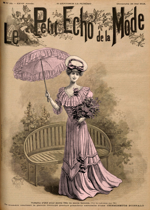 Le Petit écho de la mode, no. 22, vol. XXVII, 28 mai 1905, Paris. Toilette d'été pour jeune fille ou