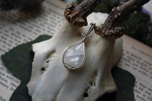 90377:These beautiful wire wrapped rainbow moonstone pendants are available at my Etsy Shop.